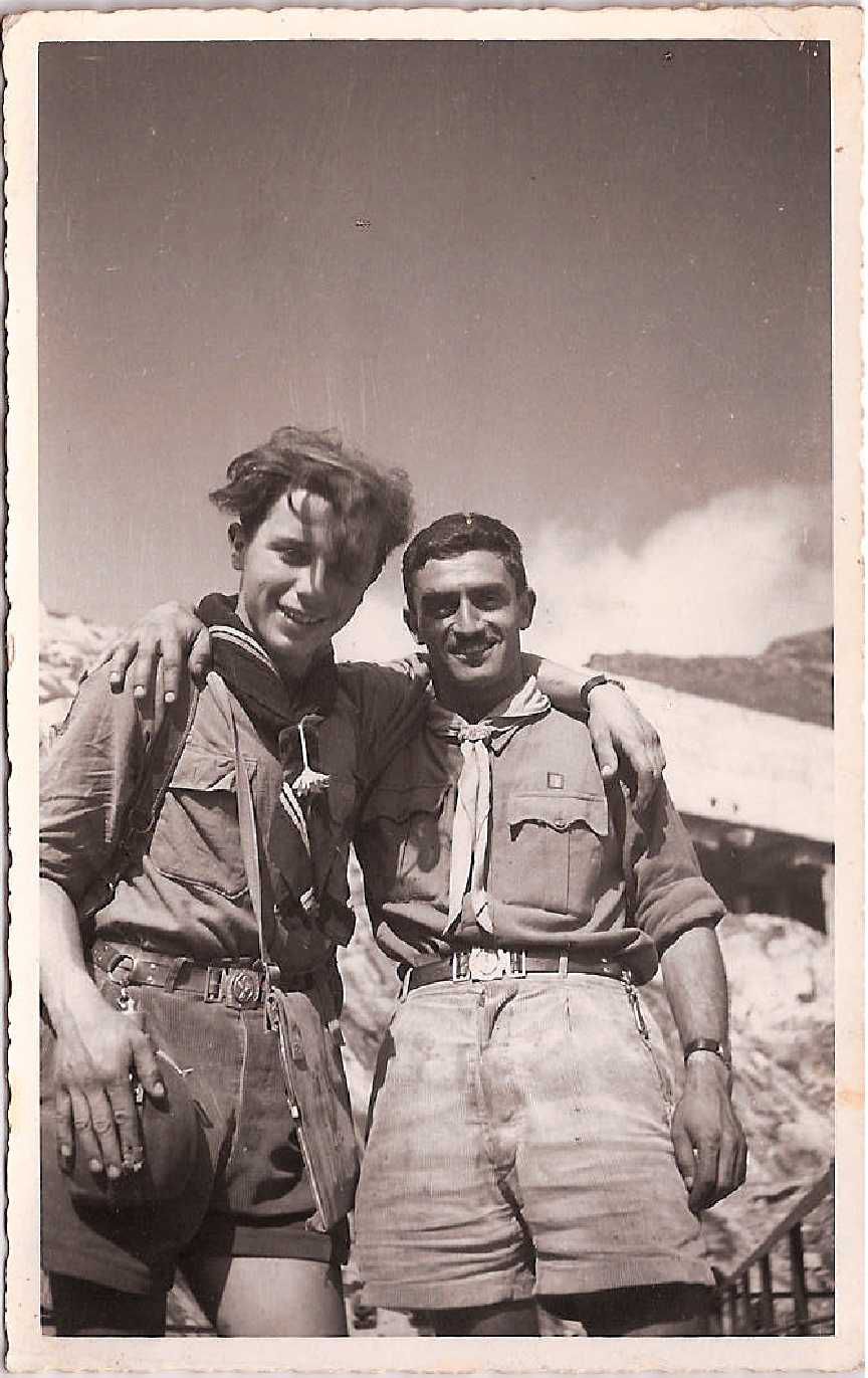 Un giovanissimo Cesare Barioli a sinistra con Giulio Zelli.